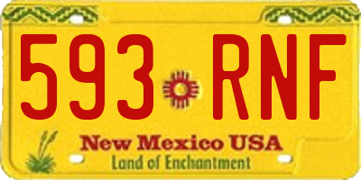 NM license plate 593RNF