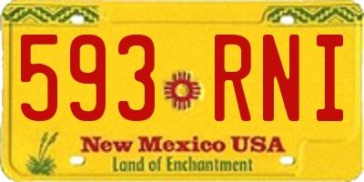 NM license plate 593RNI