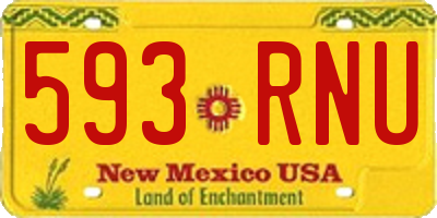 NM license plate 593RNU