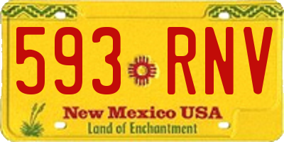 NM license plate 593RNV