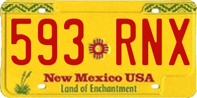 NM license plate 593RNX