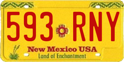 NM license plate 593RNY