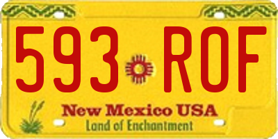 NM license plate 593ROF