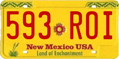 NM license plate 593ROI