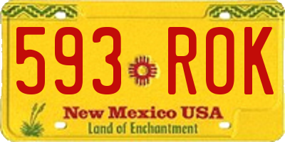 NM license plate 593ROK
