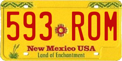 NM license plate 593ROM