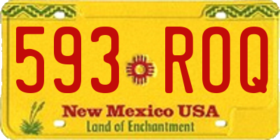 NM license plate 593ROQ