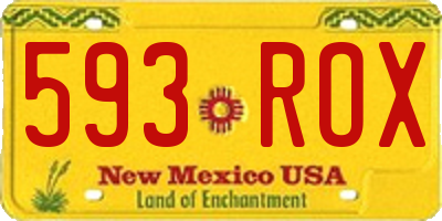 NM license plate 593ROX