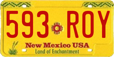 NM license plate 593ROY