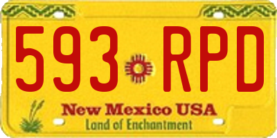 NM license plate 593RPD