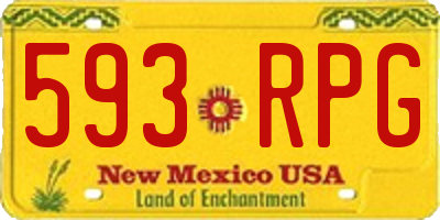 NM license plate 593RPG