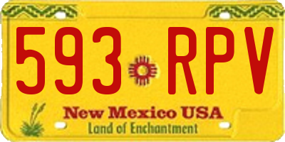 NM license plate 593RPV
