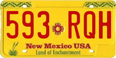 NM license plate 593RQH