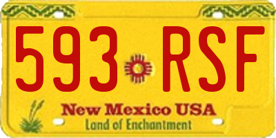 NM license plate 593RSF