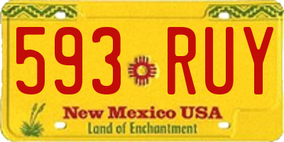 NM license plate 593RUY