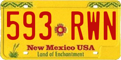 NM license plate 593RWN