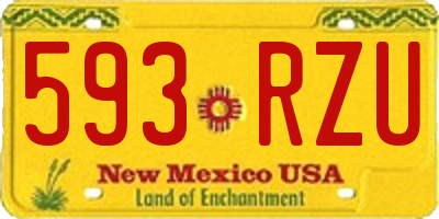NM license plate 593RZU