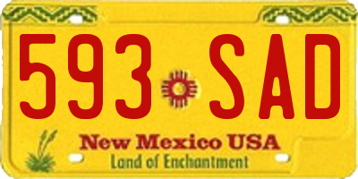 NM license plate 593SAD