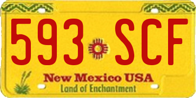 NM license plate 593SCF