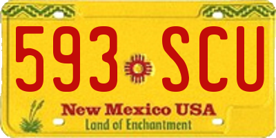 NM license plate 593SCU
