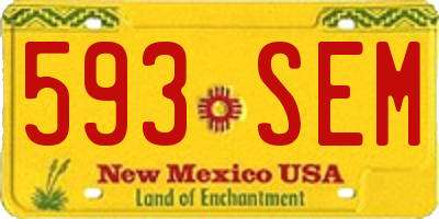 NM license plate 593SEM