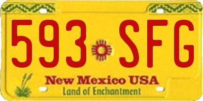NM license plate 593SFG