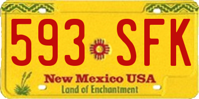 NM license plate 593SFK