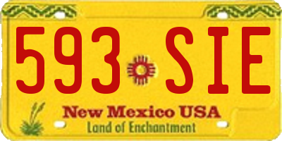 NM license plate 593SIE
