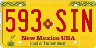 NM license plate 593SIN