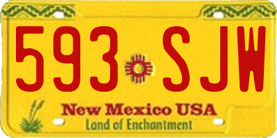 NM license plate 593SJW