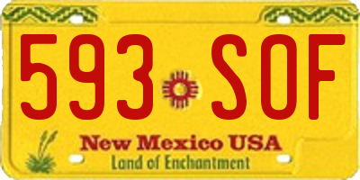 NM license plate 593SOF