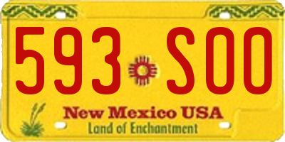 NM license plate 593SOO