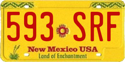 NM license plate 593SRF