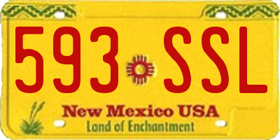 NM license plate 593SSL