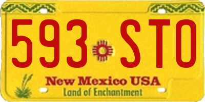 NM license plate 593STO