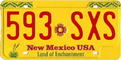 NM license plate 593SXS