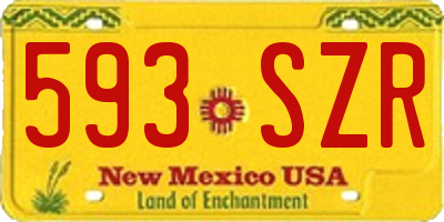 NM license plate 593SZR
