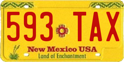 NM license plate 593TAX