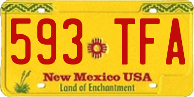 NM license plate 593TFA