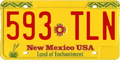 NM license plate 593TLN