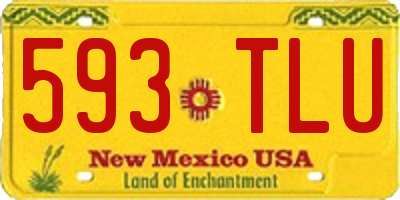 NM license plate 593TLU