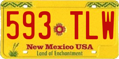 NM license plate 593TLW