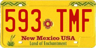 NM license plate 593TMF