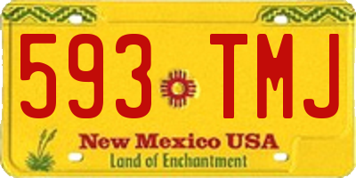 NM license plate 593TMJ