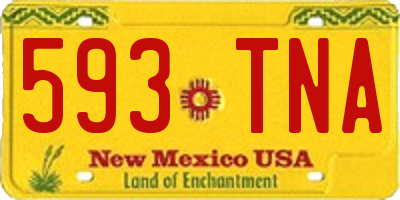 NM license plate 593TNA
