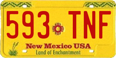 NM license plate 593TNF