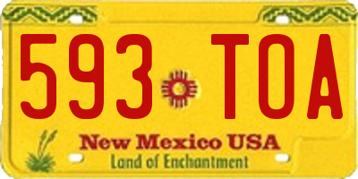 NM license plate 593TOA