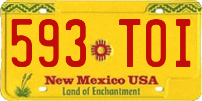 NM license plate 593TOI