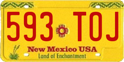 NM license plate 593TOJ