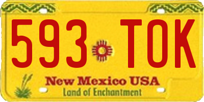 NM license plate 593TOK